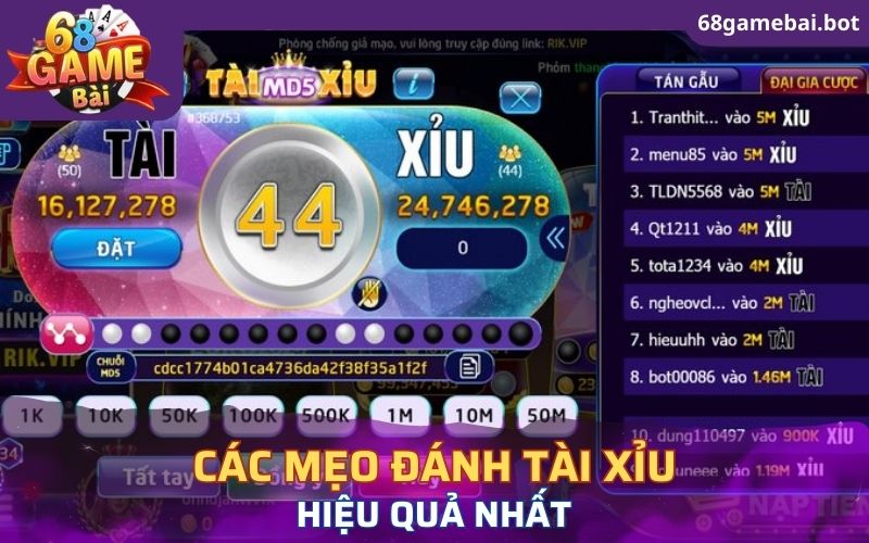 Các mẹo đánh tài xỉu tại Rikvip hiệu quả nhất